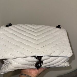 Rebecca Minkoff White Chevron Quilted Shoulder Bag